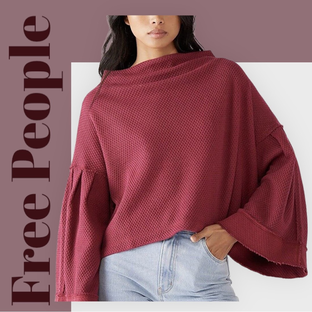 FREE PEOPLE Bunny Bell Boat Neck Pullover